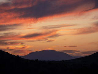 sunset over the mountains