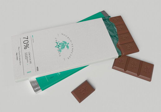 Opened Chocolate Bar Mockup