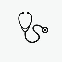 Stethoscope vector icon.  Editable stroke. Linear style sign for use on web design and mobile apps, logo. Symbol illustration. Pixel vector graphics - Vector