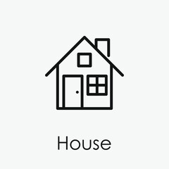 Fototapeta premium House vector icon. Editable stroke. Linear style sign for use on web design and mobile apps, logo. Symbol illustration. Pixel vector graphics - Vector