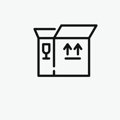 Packaging vector icon.  Editable stroke. Linear style sign for use on web design and mobile apps, logo. Symbol illustration. Pixel vector graphics - Vector