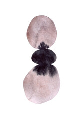 Hand drawn black ink composition of stains isolated on white background