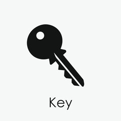 Key vector icon.  Editable stroke. Linear style sign for use on web design and mobile apps, logo. Symbol illustration. Pixel vector graphics - Vector