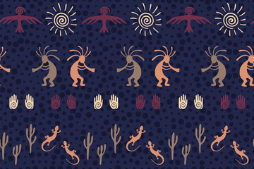 Mythical, design with humpbacked man playing flute musical instrument.