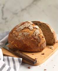 Loaf of bread on the table