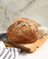 Loaf of bread on the table