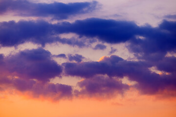 Naklejka na ściany i meble Dramatic sky with clouds closeup