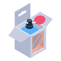 
A perfume box in an isometric icon

