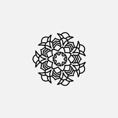 flower mandala ornament vector icon logo design