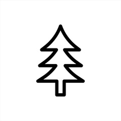 Spruce icon vector simple. Black line Canadian spruce icon isolated on white background. Forest spruce. linear style sign for mobile concept and web design. pine tree forest simple line vector icon.