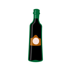 Vector illustration of olive oil bottle on white isolated background