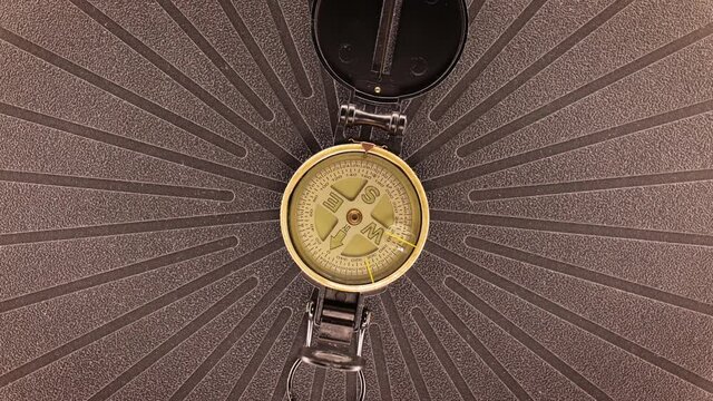 Compass spinning around on boat table