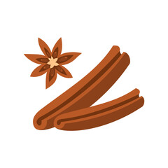 Cinnamon logo. Isolated cinnamon on white background