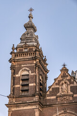 Fototapeta na wymiar Saint Nicholas Basilica (Basiliek van de Heilige Nicolaas) - major Catholic church in Amsterdam, Netherlands.