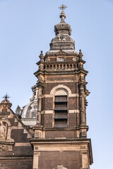 Fototapeta na wymiar Saint Nicholas Basilica (Basiliek van de Heilige Nicolaas) - major Catholic church in Amsterdam, Netherlands.