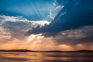Sun behind the clouds