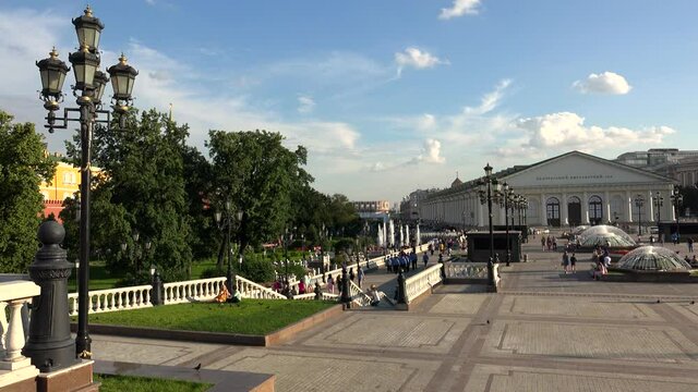Manege Square in Moscow. 4K.