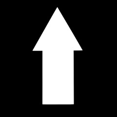 forward only, white arrow on a black background