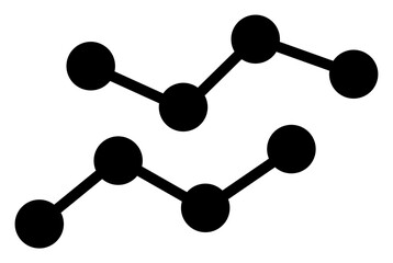 Charts icon with flat style. Isolated raster charts symbol on a white background.