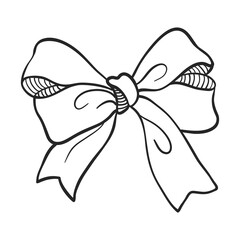 Doodle hand drawn bow