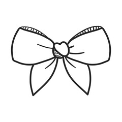 Doodle hand drawn bow