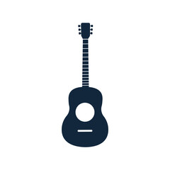 acoustic guitar instrument icon. Vector illustration on white background 