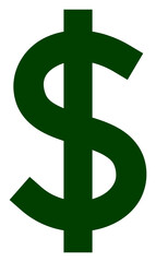 Dollar icon with flat style. Isolated raster dollar icon image on a white background.