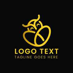 Childcare dream golden logo design illustration template