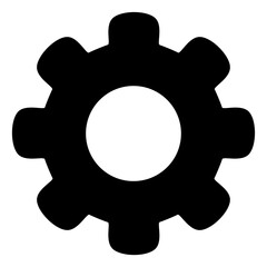 Gear wheel icon with flat style. Isolated raster gear wheel icon image on a white background.