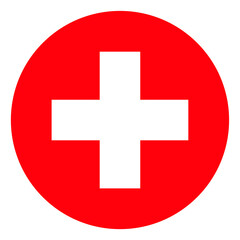 Fototapeta premium Medical aid icon with flat style. Isolated raster medical aid icon image on a white background.