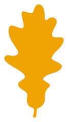 Oak leaf icon with flat style. Isolated raster oak leaf icon image on a white background.