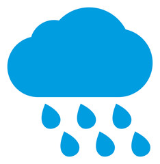 Naklejka na ściany i meble Rain cloud icon with flat style. Isolated raster rain cloud icon image on a white background.