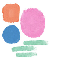 set of abstract bold shapes in watercolor brush style