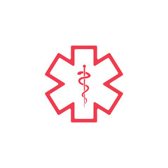 Vector illustration of Medicine vector icon or symbol on white background 