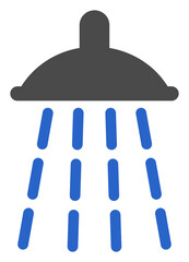 Water shower icon with flat style. Isolated raster water shower icon image on a white background.