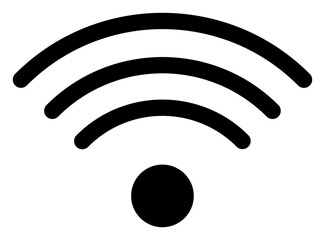Wi-fi source icon with flat style. Isolated raster wi-fi source icon image on a white background.