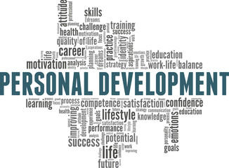Personal development vector illustration word cloud isolated on a white background.