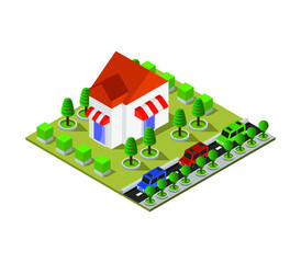 Isometric shop icon