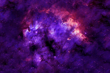 Beautiful colored galaxy. Blue space with stars. Elements of this image were furnished by NASA.