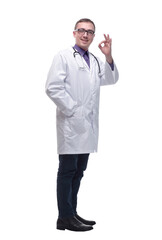 doctor showing ok sign, concept of healthy man or trusting a doctor