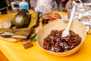 Traditional syrup fron Nicaragua. Typical dessert of holy week and summer made with spondias mombin, mango and raw sugar .