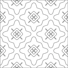  Geometric vector pattern with triangular elements. Seamless abstract ornament for wallpapers and backgrounds. Black and white colors. 