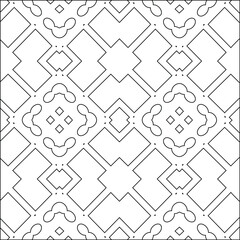  Geometric vector pattern with triangular elements. Seamless abstract ornament for wallpapers and backgrounds. Black and white colors. 
