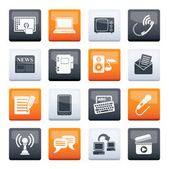 Communication and connection icons - vector icon set