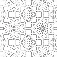  Geometric vector pattern with triangular elements. Seamless abstract ornament for wallpapers and backgrounds. Black and white colors. 