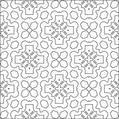  Geometric vector pattern with triangular elements. Seamless abstract ornament for wallpapers and backgrounds. Black and white colors. 