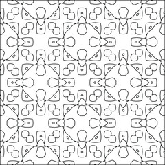  Geometric vector pattern with triangular elements. Seamless abstract ornament for wallpapers and backgrounds. Black and white colors. 