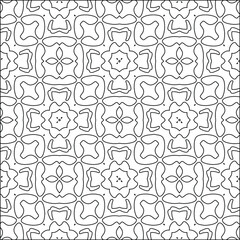  Geometric vector pattern with triangular elements. Seamless abstract ornament for wallpapers and backgrounds. Black and white colors. 