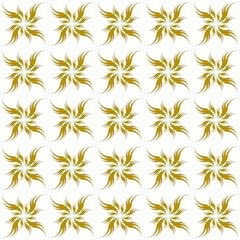 Abstract of four wings pattern. Design seamles tile style gold on white background. Design print for illustration, texture, wallpaper, background. 