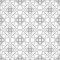 Geometric vector pattern with triangular elements. Seamless abstract ornament for wallpapers and backgrounds. Black and white colors. 